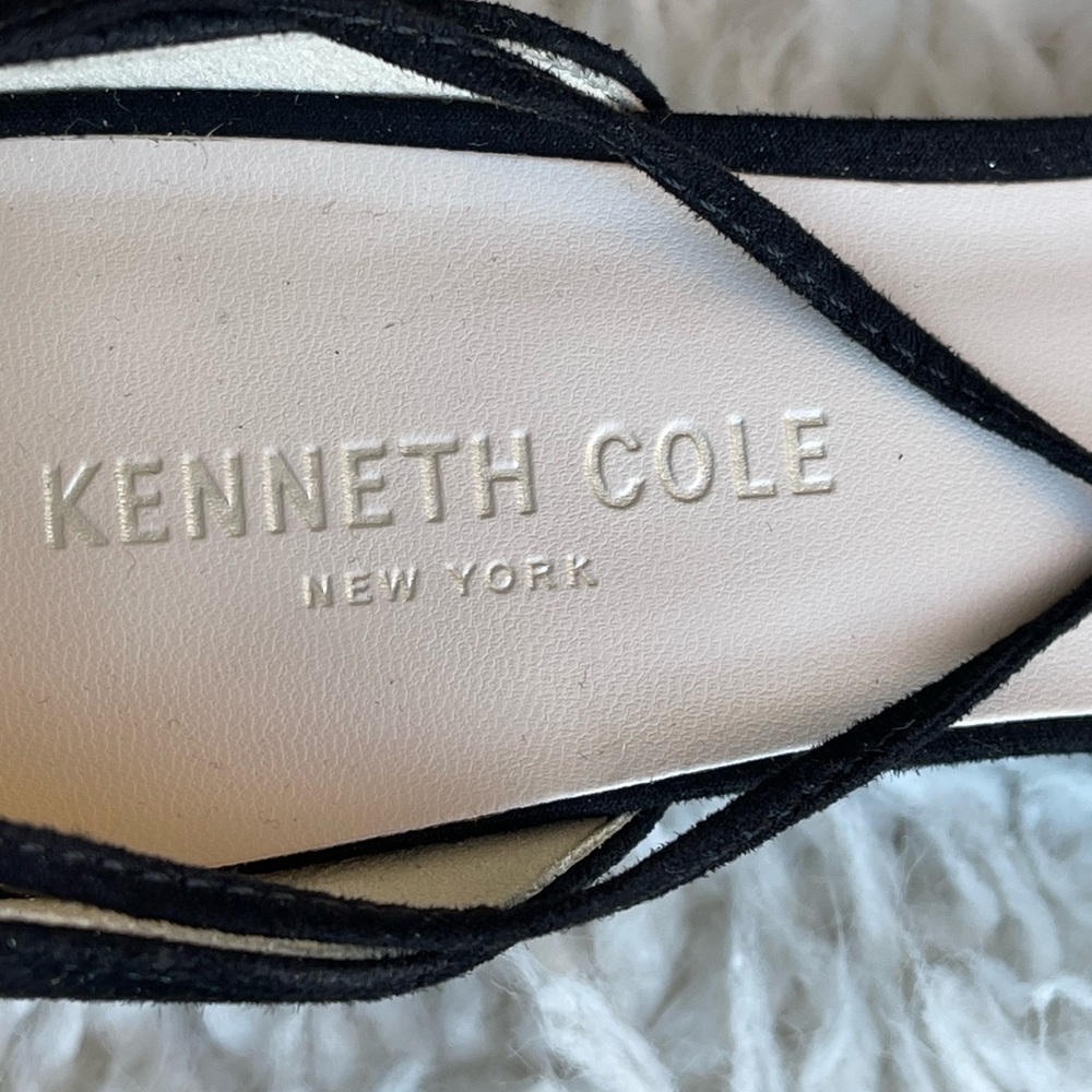New 100% Exclusive Kenneth Cole Tessa Embroidered Lace Up Block Heel Pumps Sz 11 - Picture 8 of 10